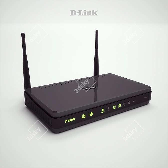High-Speed D-Link DIR-628 Router 3D model image 1
