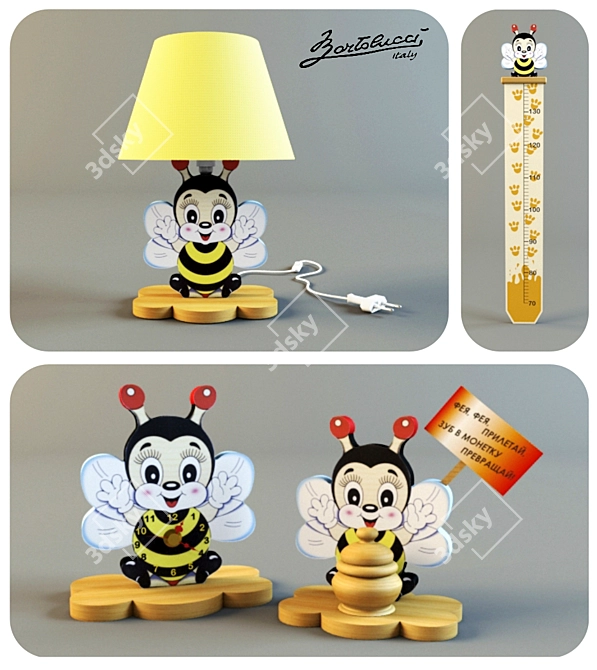 Bortolucci Children's Desk Set 3D model image 1