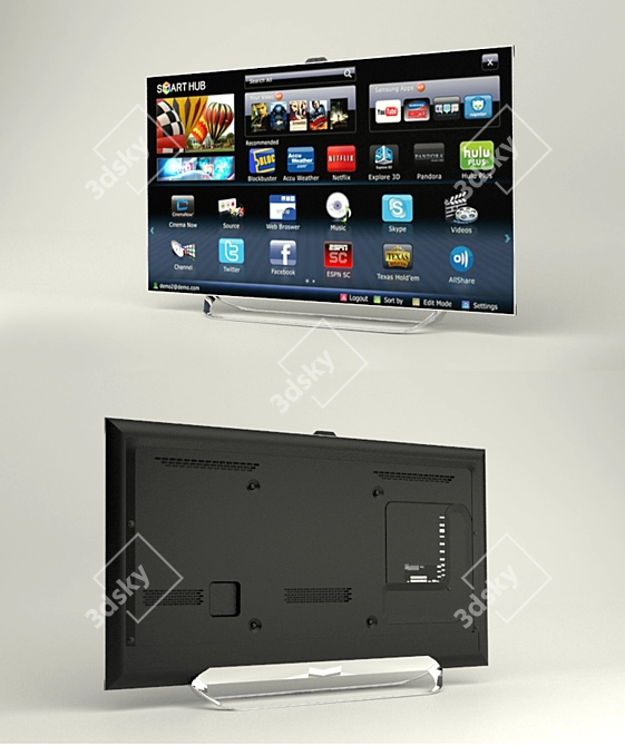 Sleek Samsung Smart TV 2012 3D model image 1