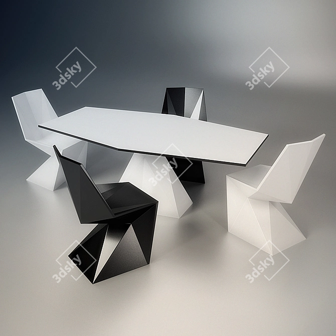 Elegant Dining Set by Vandom 3D model image 1