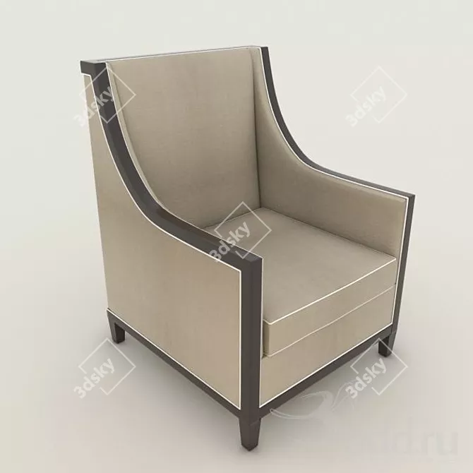 Cozy Village Armchair 3D model image 1