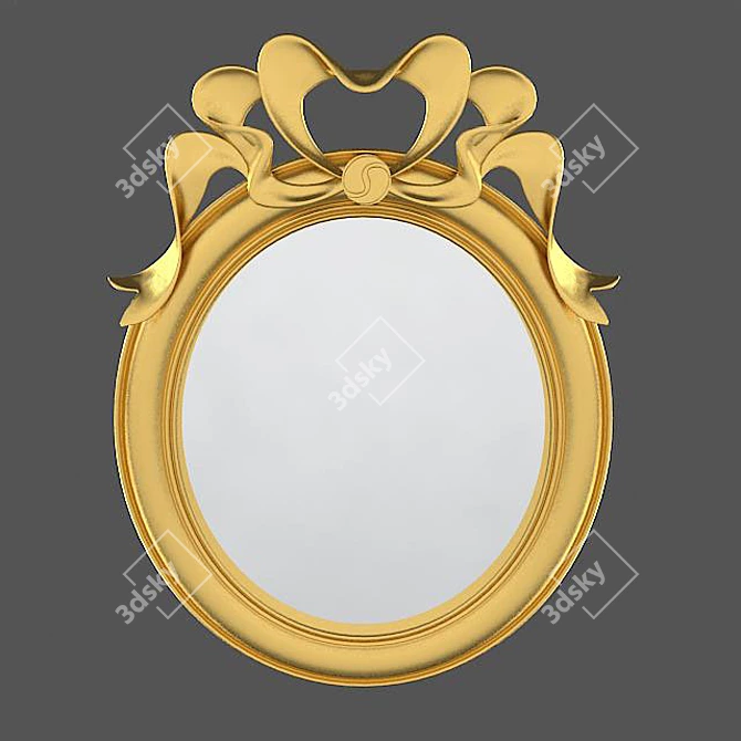 Elegant Antique Gold Mirror 3D model image 1