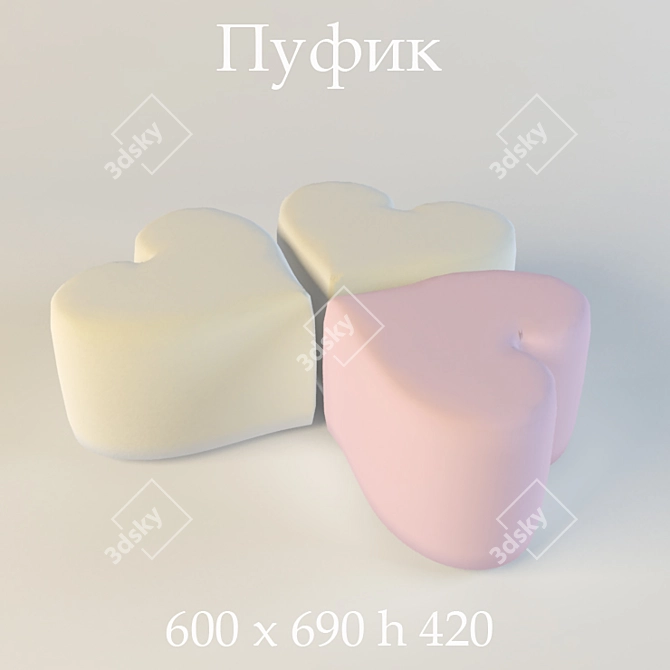 Cozy Kids Ottoman 3D model image 1