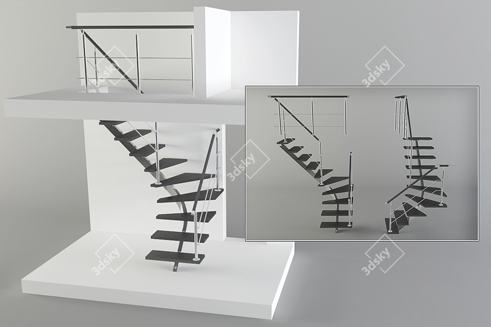 Title: Versatile Modern Ladder for Home and Office 3D model image 1