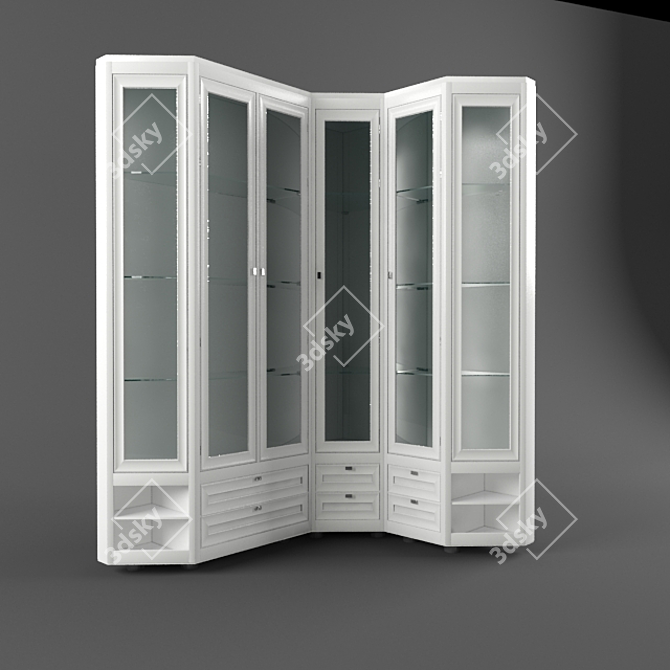 Elegant Glass Showcase 3D model image 1