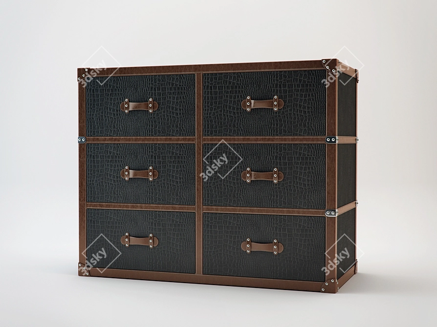 Croco Brown Komod: Stylish and Spacious 3D model image 1