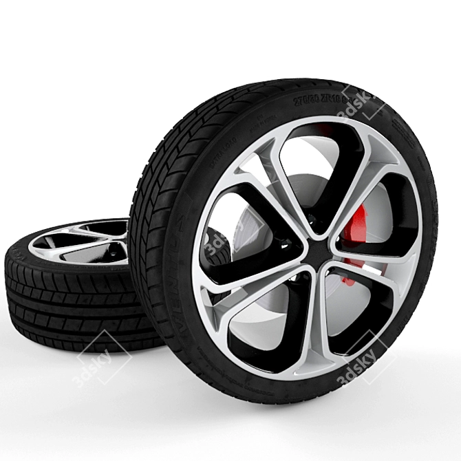 3D Car Wheel Models 3D model image 1