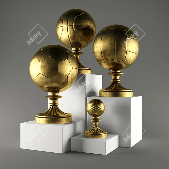 Sports Trophy Collection 3D model image 1