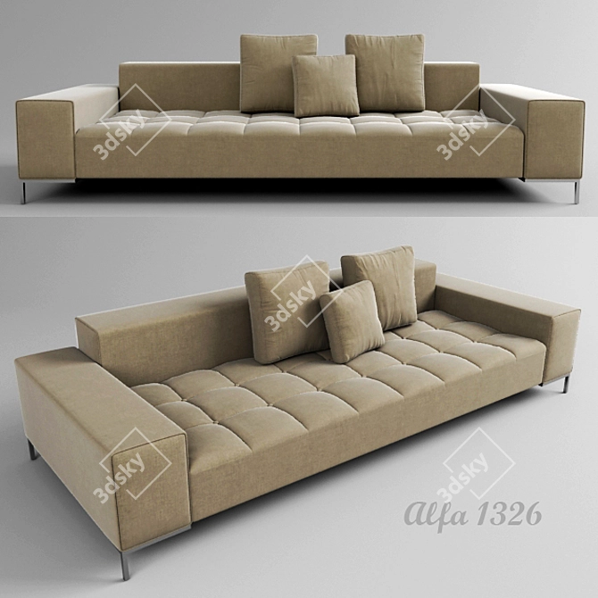 Compact Alfa 1326: L=0.98m, W=2.3m, H=0.65m 3D model image 1