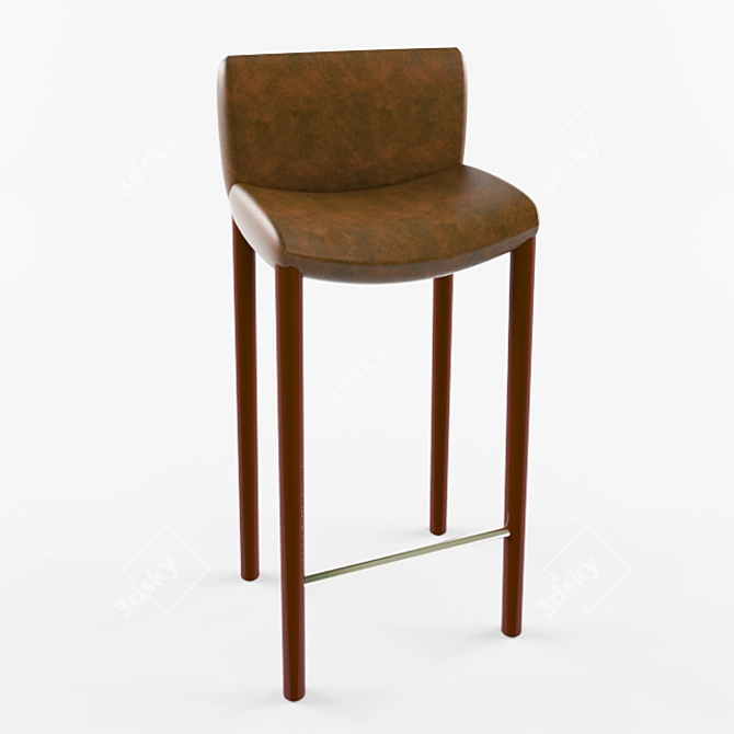 Bonaldo Mirtillo Leather Bar Stool - Modern, Chic and Comfortable 3D model image 1