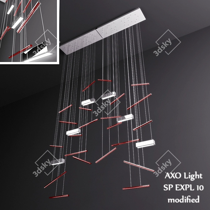 AXO Light SP EXPL 10 Mirror Chandeliers x2 - Custom Length 3D model image 1