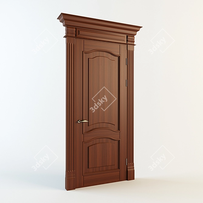 Classic Style Door with Included Textures 3D model image 1