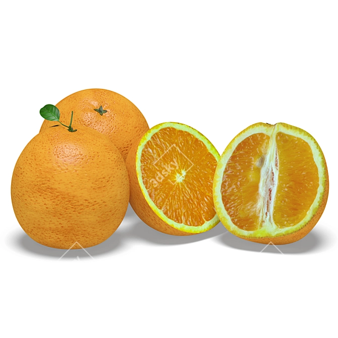 Fresh Juicy Oranges: A Vibrant Delight! 3D model image 1