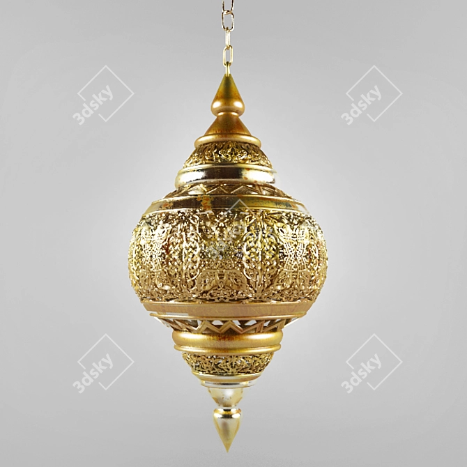 Exquisite Moroccan Chandelier 3D model image 1