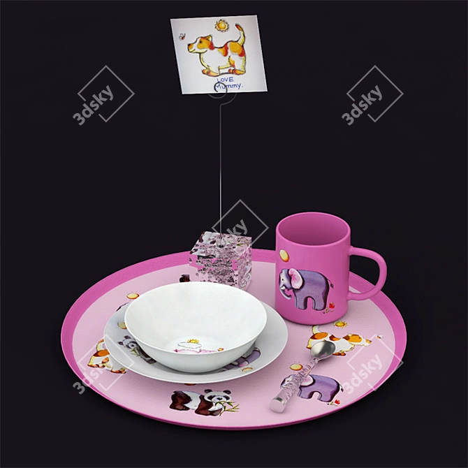 Funshine Kids Tableware Set 3D model image 1