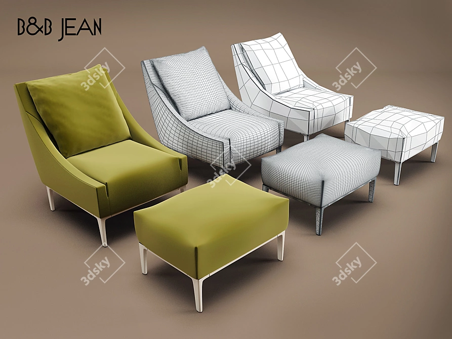 B&B Jean (J74) - Stylish and Comfortable 3D model image 1