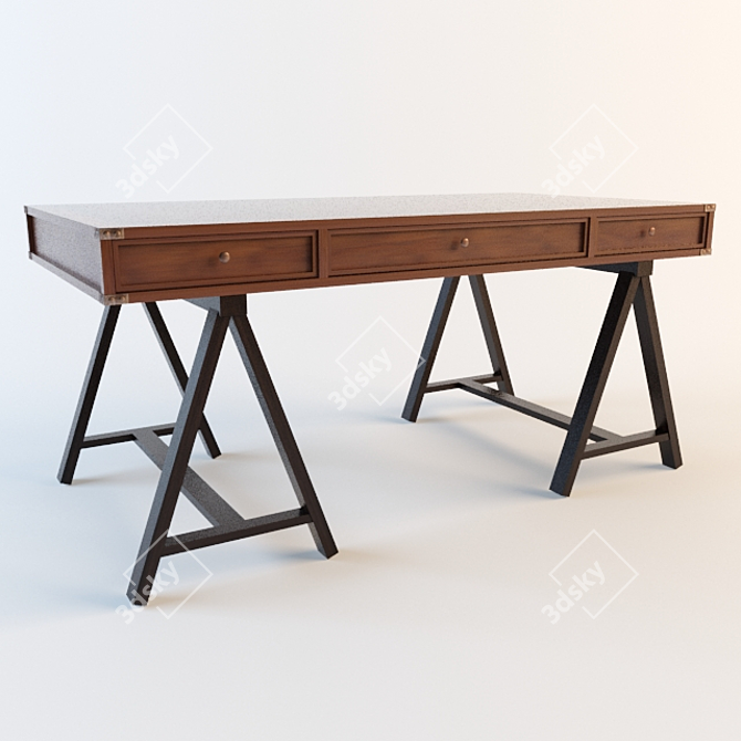 Sleek Writing Desk 3D model image 1