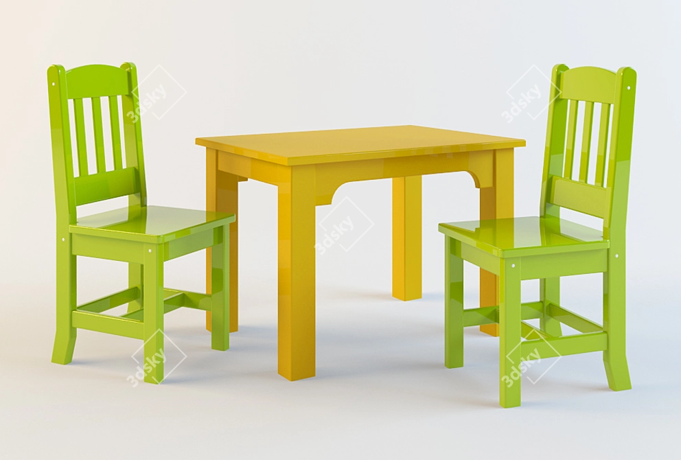 Kids' Furniture Set 3D model image 1