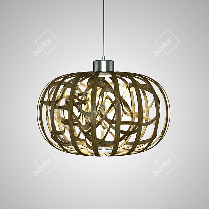 Elegant Ribbon Pendant Lamp 3D model image 1