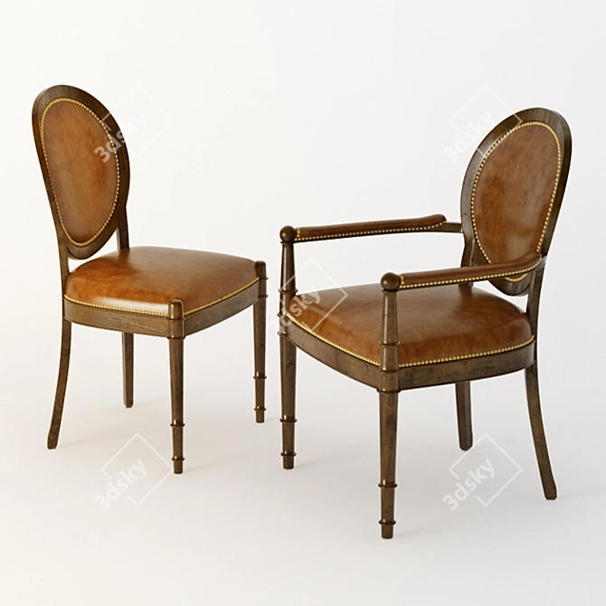Baker Oval Chairs - Milling Road Collection 3D model image 1