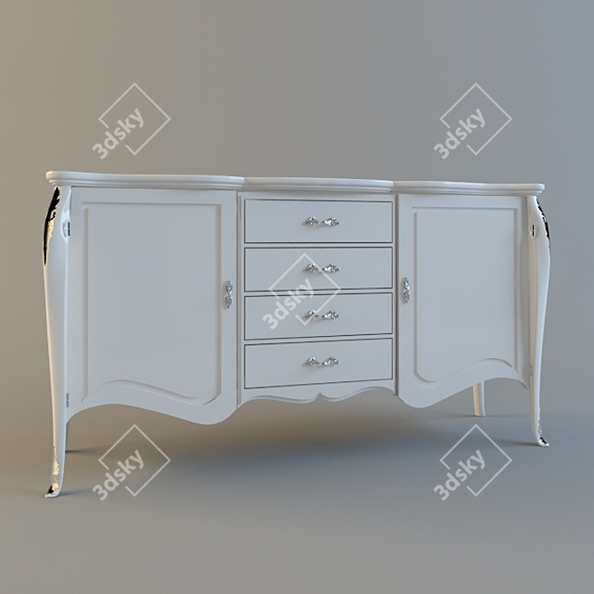 Elegant Credence Cabinet: 185x56x103h 3D model image 1