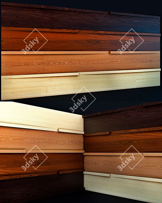 Wooden Wall Panels - Structure Kubik 3D model image 1