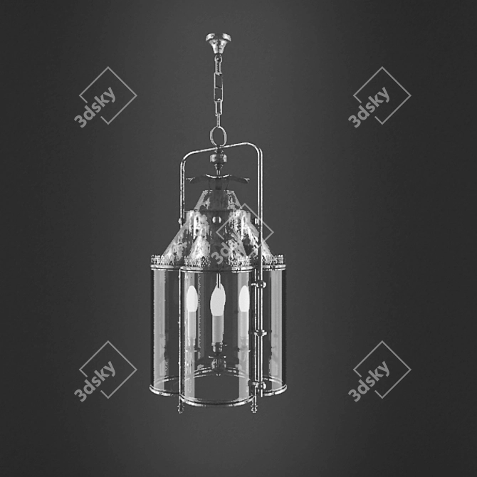 Vintage Hanging Lamp 3D model image 1