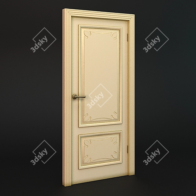 Gold Bronze Patina Door 3D model image 1
