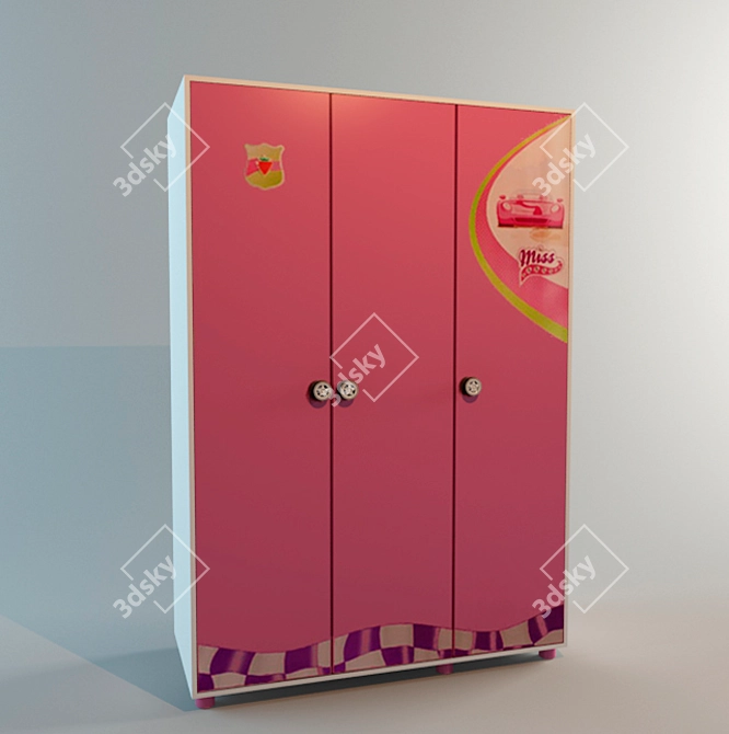 Sleek Baby Armoire 3D model image 1