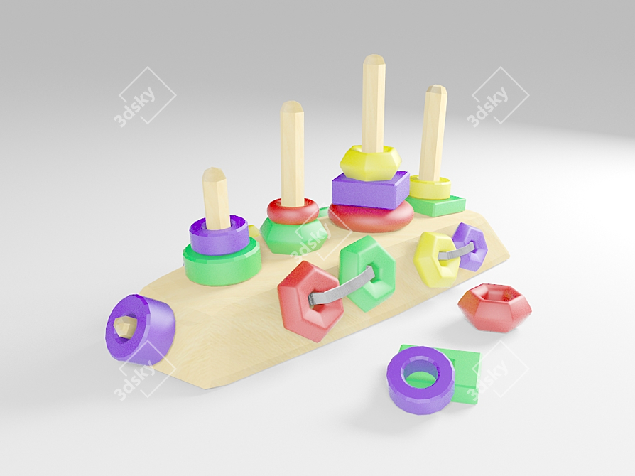 Wooden Kids Toy 3D model image 1