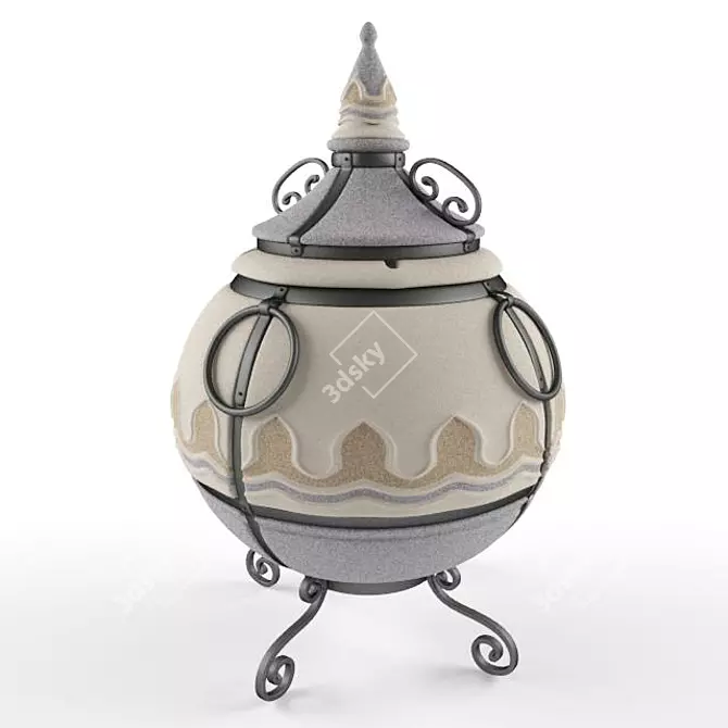 Ceramic Charcoal Grill 3D model image 1