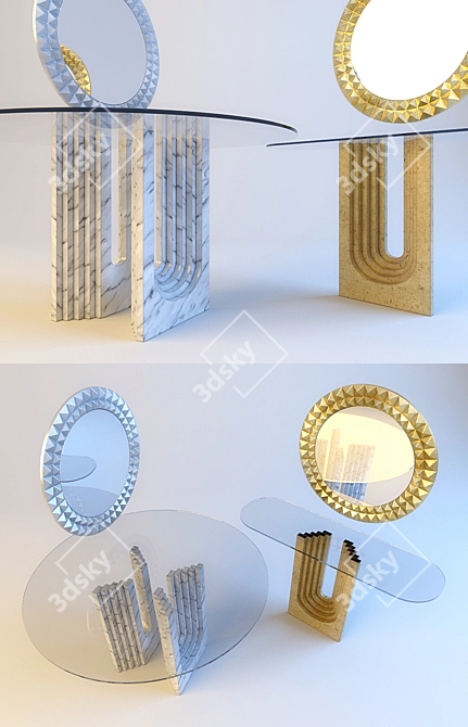 Cattelan Naxos Console: Egyptian Inspired Mirrors 3D model image 1