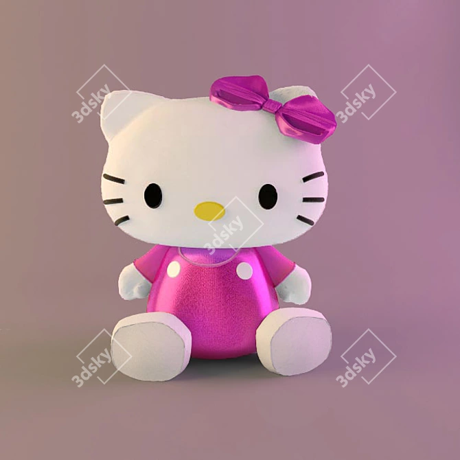 Adorable Hello Kitty Plush Toy 3D model image 1