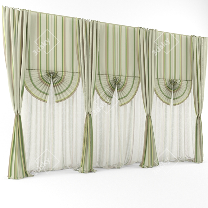 Elegant Drapes for Your Windows 3D model image 1