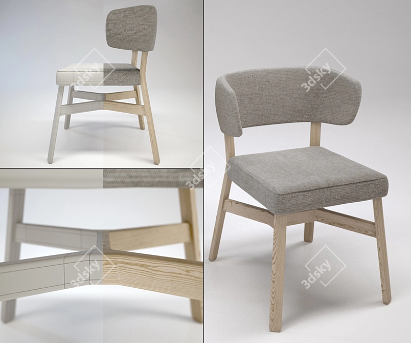 Premium Quality High-Back Chair 3D model image 1