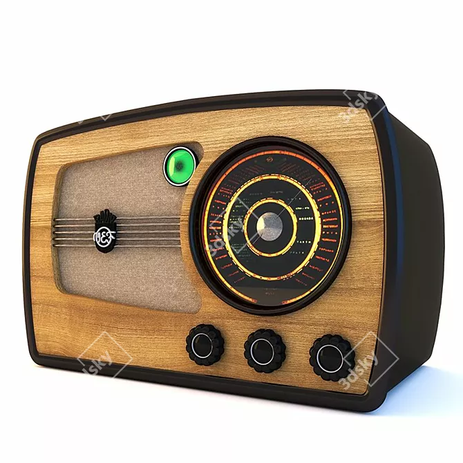 Vintage VEF-557 Radio Receiver 3D model image 1