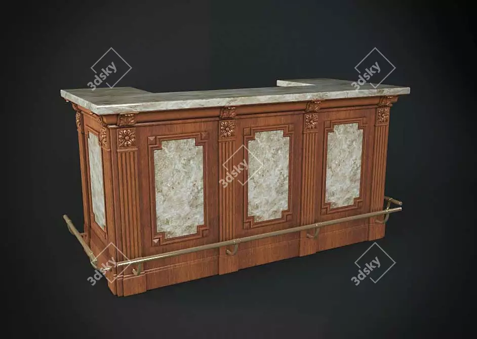 Elegant Bar Counter 3D model image 1
