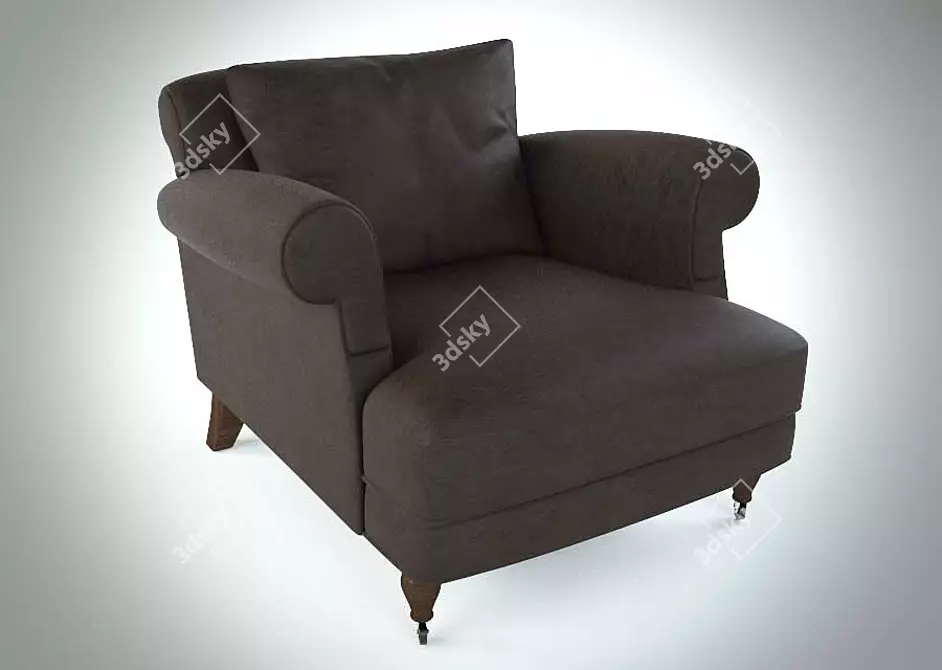 Luxury Italian Leather Chair 3D model image 1