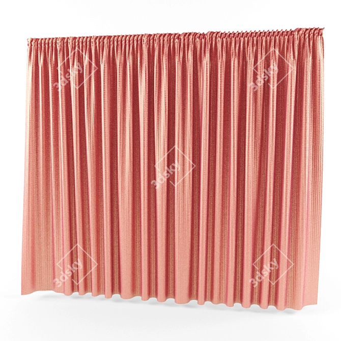 Elegant Folded Window Shades 3D model image 1