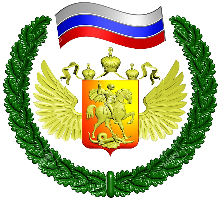 Russian Coat of Arms: Modern Edition 3D model image 1