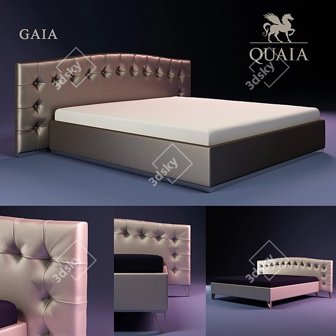 Title: Dual Bed Set: with Legs & Without 3D model image 1