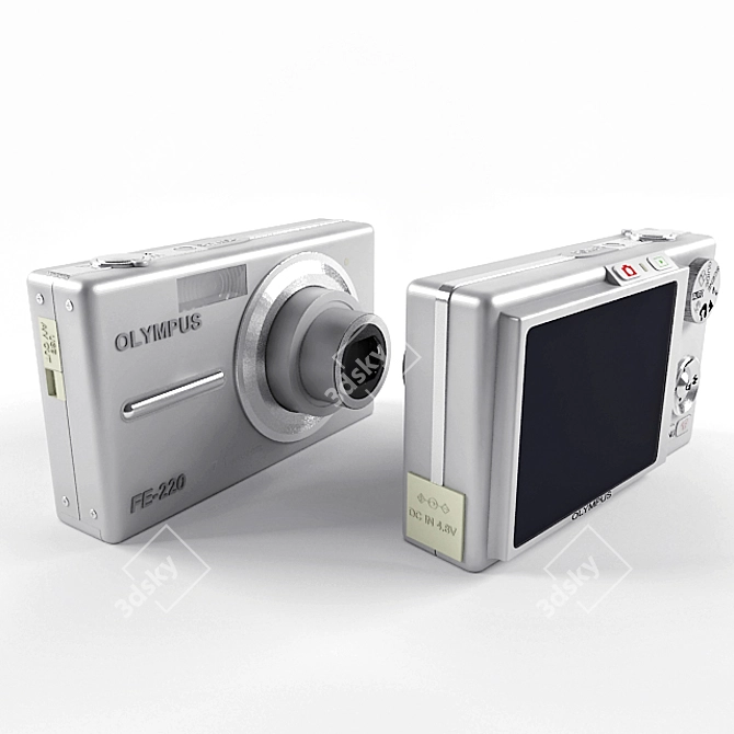Olympus FE-220: Capture Memories Effortlessly 3D model image 1