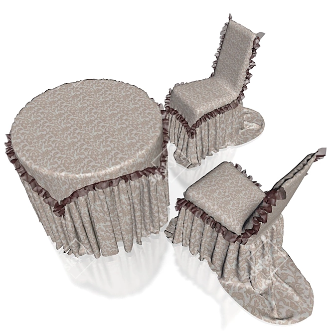 Protective Table and Chair Set Cover 3D model image 1