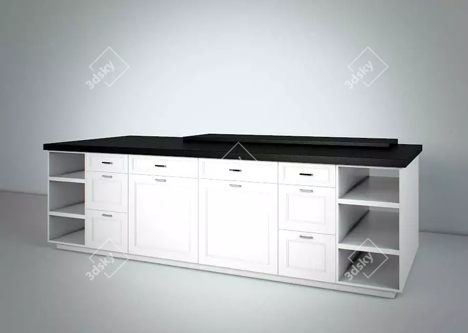 Elegant Siematic Kitchen Island 3D model image 1