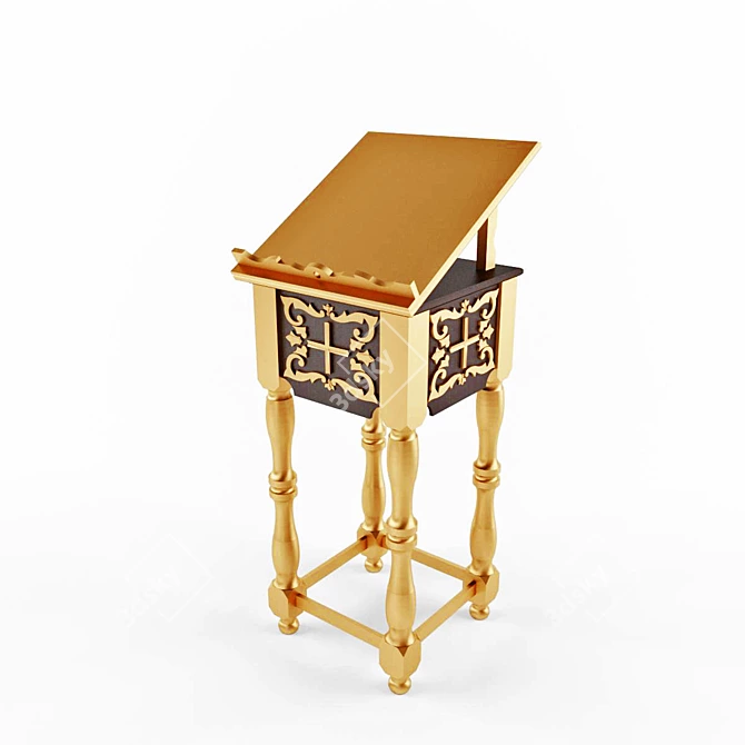 Elegant Temple Lectern 3D model image 1