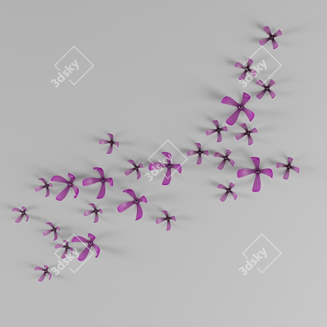 Blossom Wall Decals 3D model image 1