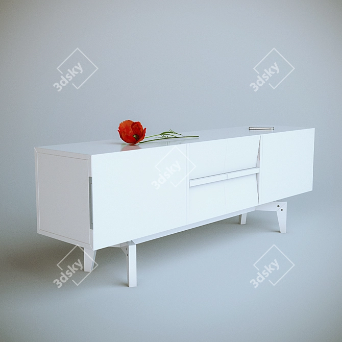 Modern White Chest of Drawers 3D model image 1