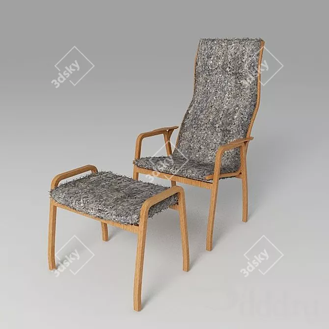 Sleek Lamino Chair: Yngve Ekström 3D model image 1