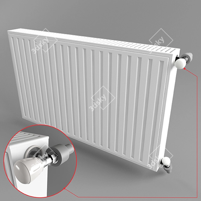 Panel Radiator 1000x600: Efficient Heating Solution 3D model image 1