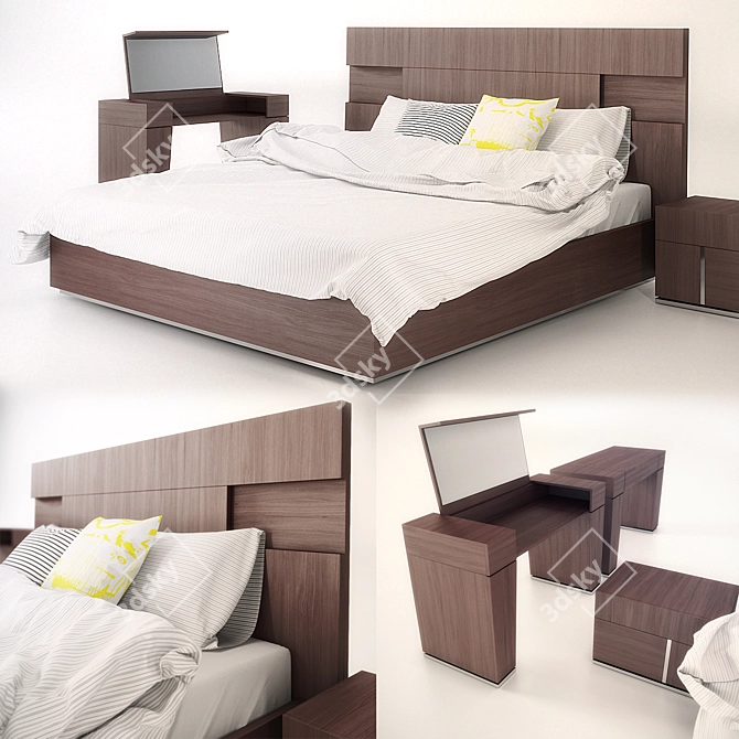 Montecarlo: Luxurious Bed Set 3D model image 1